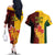 Australia And Canada Soccer Couples Matching Off The Shoulder Long Sleeve Dress and Hawaiian Shirt Matildas Combine Canucks Together - Wonder Print Shop