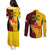 Australia And Canada Soccer Couples Matching Puletasi Dress and Long Sleeve Button Shirt Matildas Combine Canucks Together - Wonder Print Shop