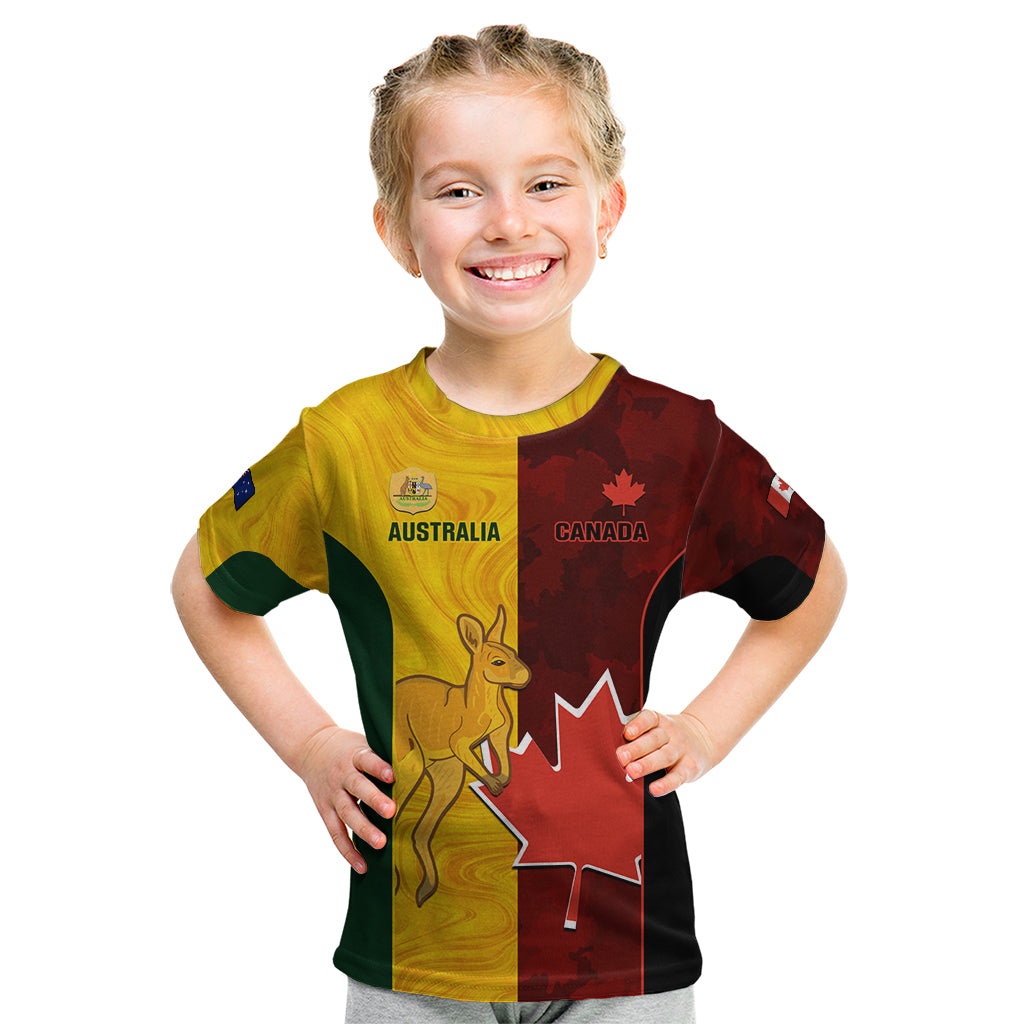 Australia And Canada Soccer Kid T Shirt Matildas Combine Canucks Together - Wonder Print Shop