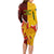 Australia And Canada Soccer Long Sleeve Bodycon Dress Matildas Combine Canucks Together - Wonder Print Shop