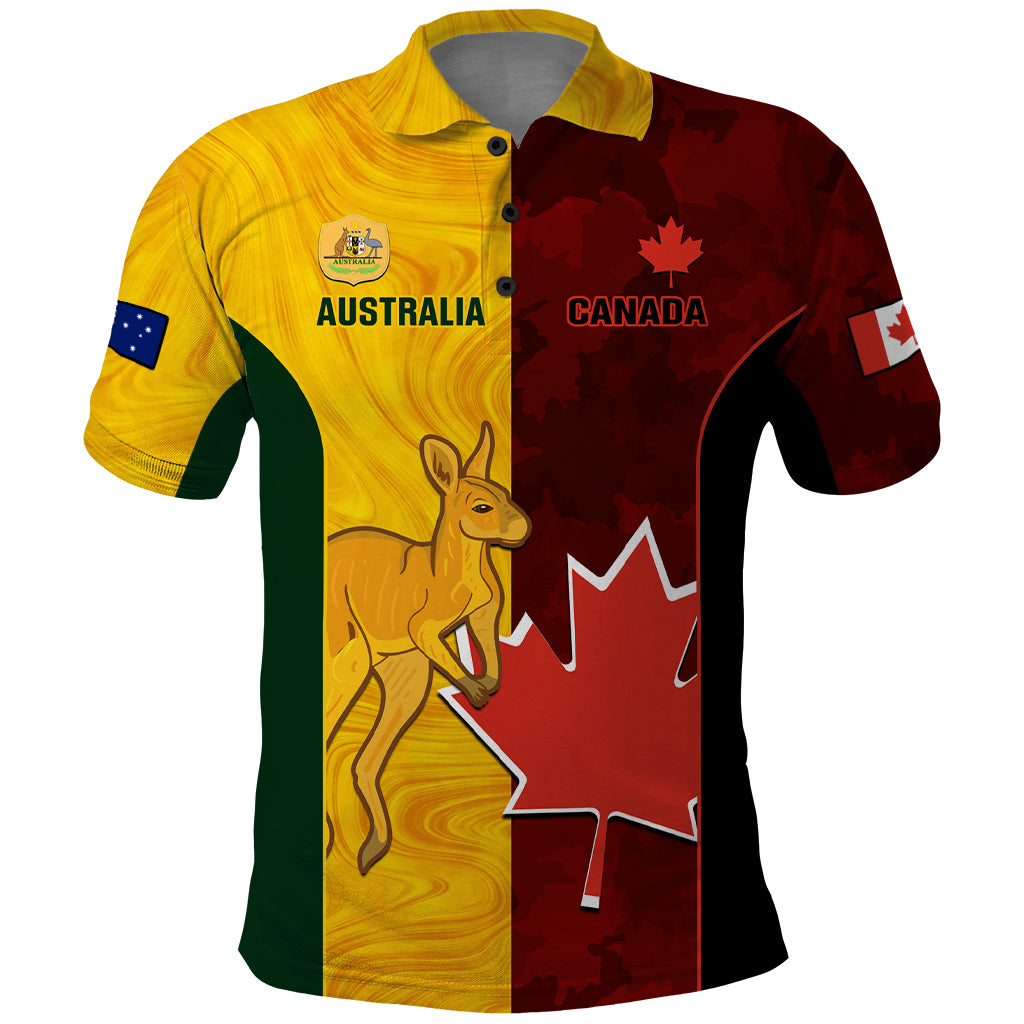 Australia And Canada Soccer Polo Shirt Matildas Combine Canucks Together - Wonder Print Shop