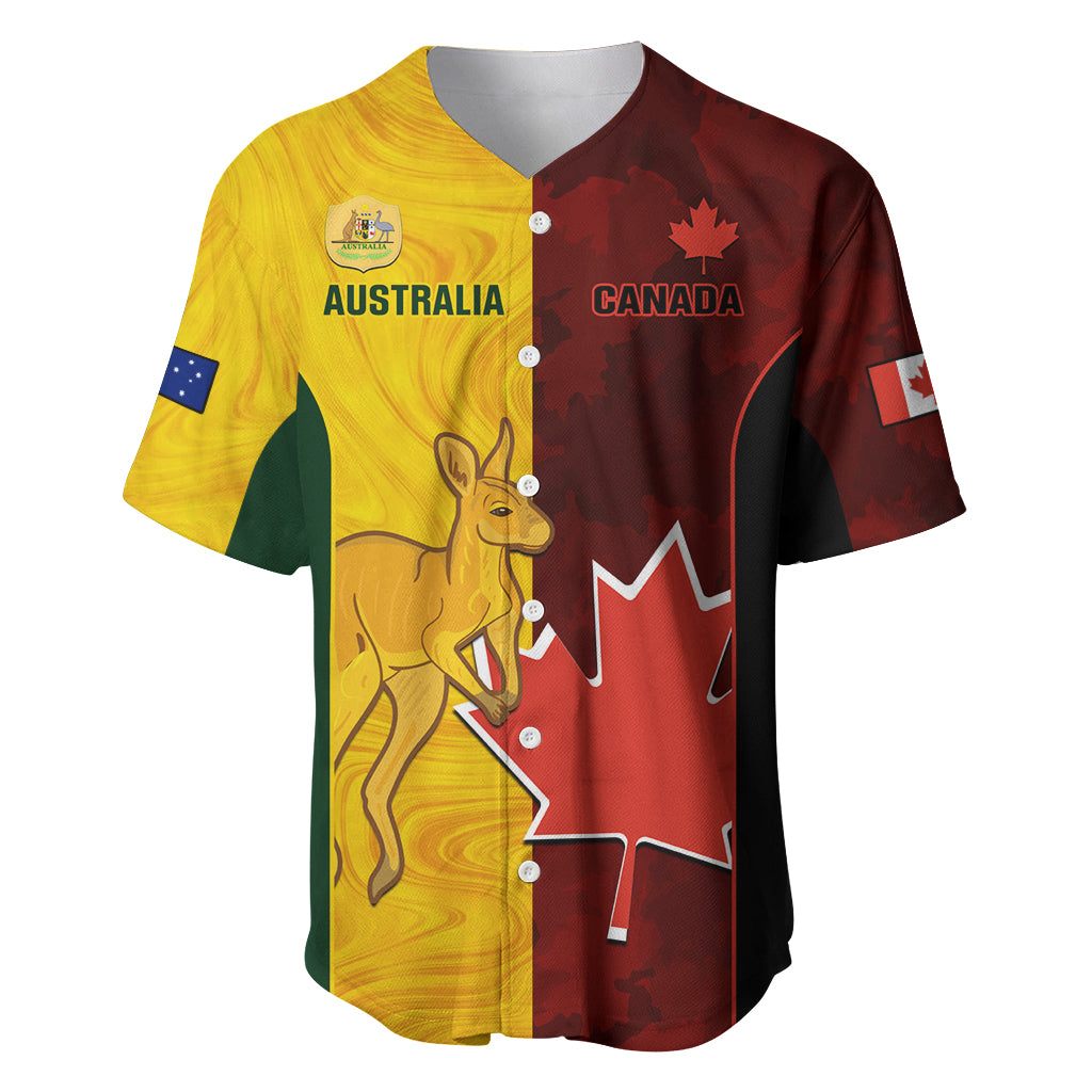 Custom Australia And Canada Soccer Baseball Jersey Matildas Combine Canucks Together - Wonder Print Shop