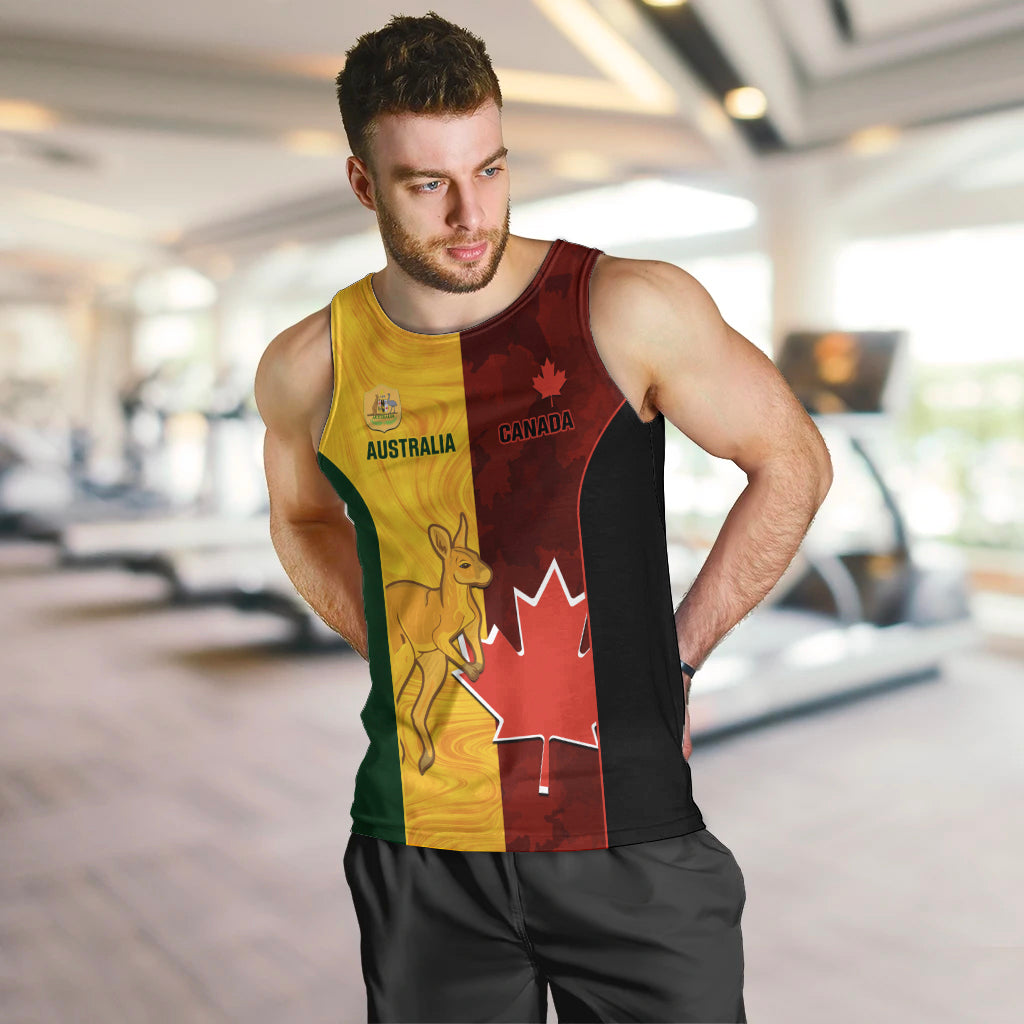 Custom Australia And Canada Soccer Men Tank Top Matildas Combine Canucks Together - Wonder Print Shop