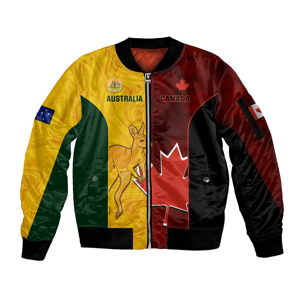 custom-australia-and-canada-soccer-sleeve-zip-bomber-jacket-matildas-combine-canucks-together