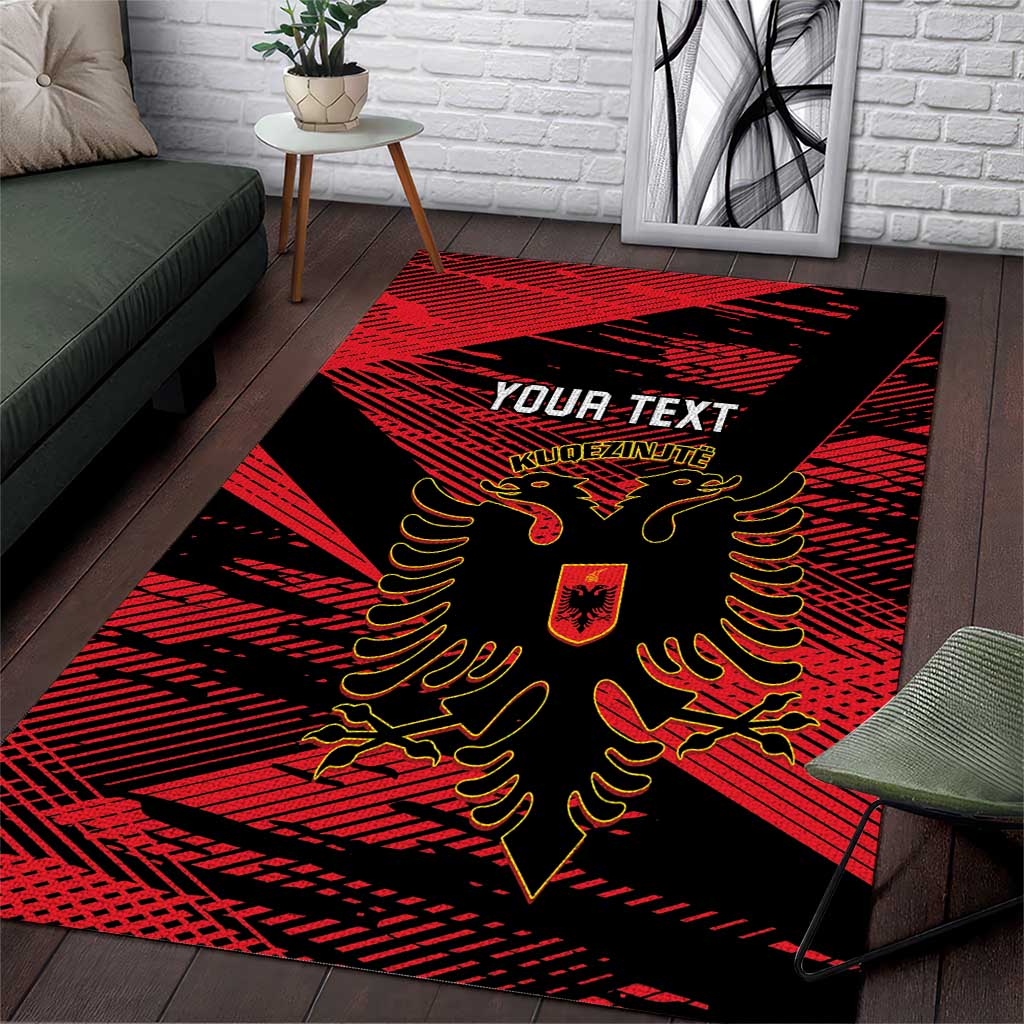 Custom Albania Football Area Rug Go Kuqezinjte - Grunge Style