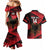 Custom Albania Football Couples Matching Mermaid Dress and Hawaiian Shirt Go Kuqezinjte - Grunge Style - Wonder Print Shop