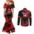 Custom Albania Football Couples Matching Mermaid Dress and Long Sleeve Button Shirt Go Kuqezinjte - Grunge Style