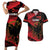 Custom Albania Football Couples Matching Short Sleeve Bodycon Dress and Hawaiian Shirt Go Kuqezinjte - Grunge Style - Wonder Print Shop