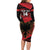 Custom Albania Football Family Matching Long Sleeve Bodycon Dress and Hawaiian Shirt Go Kuqezinjte - Grunge Style - Wonder Print Shop