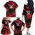 Custom Albania Football Family Matching Off The Shoulder Long Sleeve Dress and Hawaiian Shirt Go Kuqezinjte - Grunge Style - Wonder Print Shop