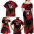 Custom Albania Football Family Matching Off Shoulder Maxi Dress and Hawaiian Shirt Go Kuqezinjte - Grunge Style - Wonder Print Shop