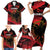 Custom Albania Football Family Matching Short Sleeve Bodycon Dress and Hawaiian Shirt Go Kuqezinjte - Grunge Style - Wonder Print Shop