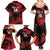 Custom Albania Football Family Matching Summer Maxi Dress and Hawaiian Shirt Go Kuqezinjte - Grunge Style - Wonder Print Shop