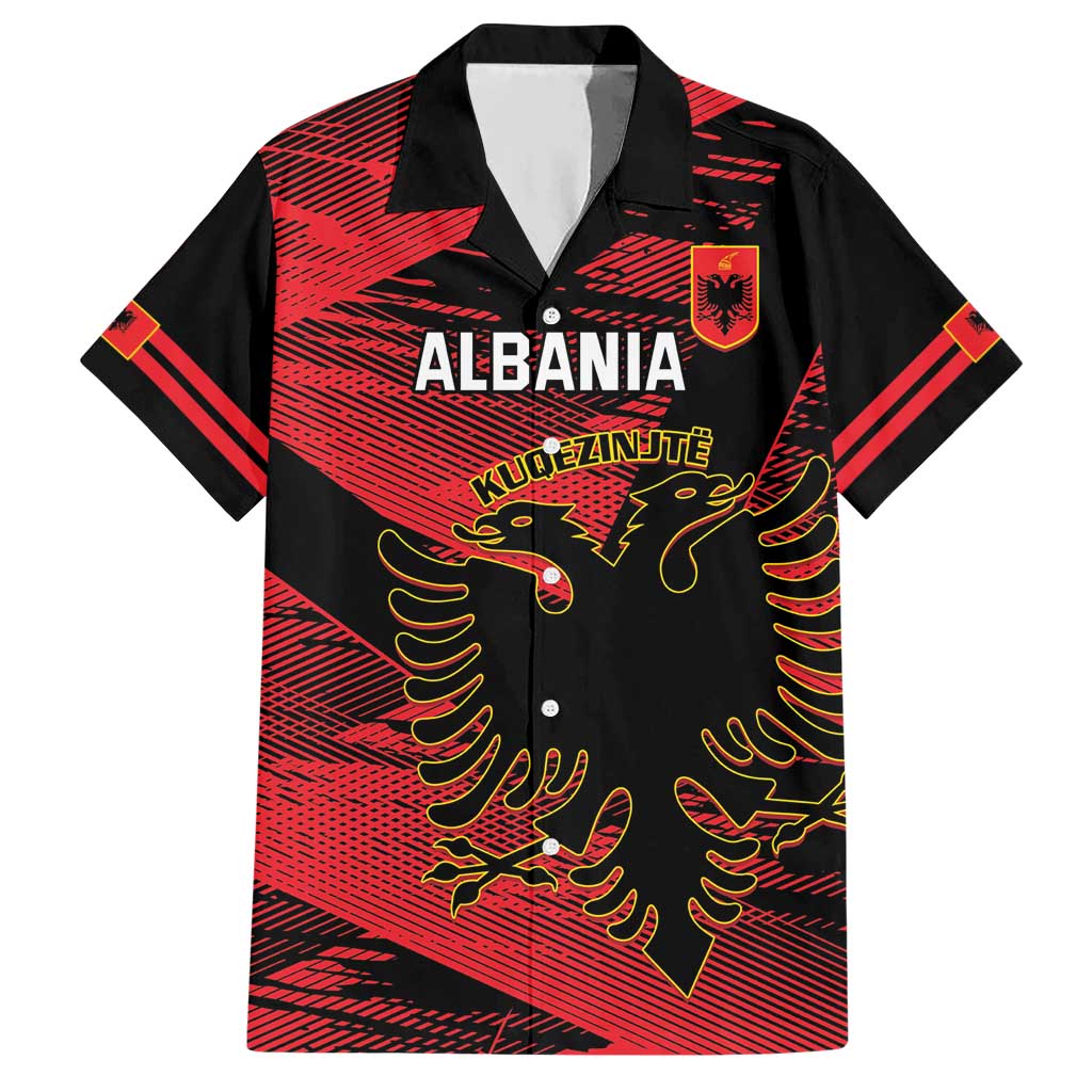 Custom Albania Football Hawaiian Shirt Go Kuqezinjte - Grunge Style - Wonder Print Shop