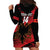 Custom Albania Football Hoodie Dress Go Kuqezinjte - Grunge Style - Wonder Print Shop