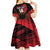 Custom Albania Football Kid Short Sleeve Dress Go Kuqezinjte - Grunge Style - Wonder Print Shop