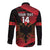 Custom Albania Football Long Sleeve Button Shirt Go Kuqezinjte - Grunge Style - Wonder Print Shop