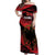 Custom Albania Football Off Shoulder Maxi Dress Go Kuqezinjte - Grunge Style - Wonder Print Shop