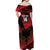 Custom Albania Football Off Shoulder Maxi Dress Go Kuqezinjte - Grunge Style - Wonder Print Shop