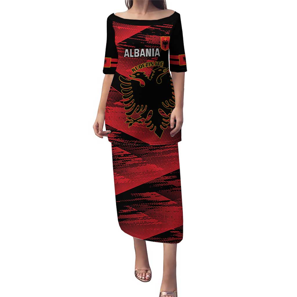 Custom Albania Football Puletasi Go Kuqezinjte - Grunge Style - Wonder Print Shop