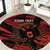 Custom Albania Football Round Carpet Go Kuqezinjte - Grunge Style