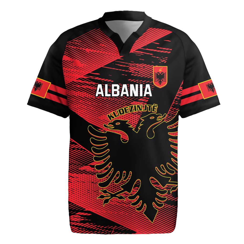 Custom Albania Football Rugby Jersey Go Kuqezinjte - Grunge Style