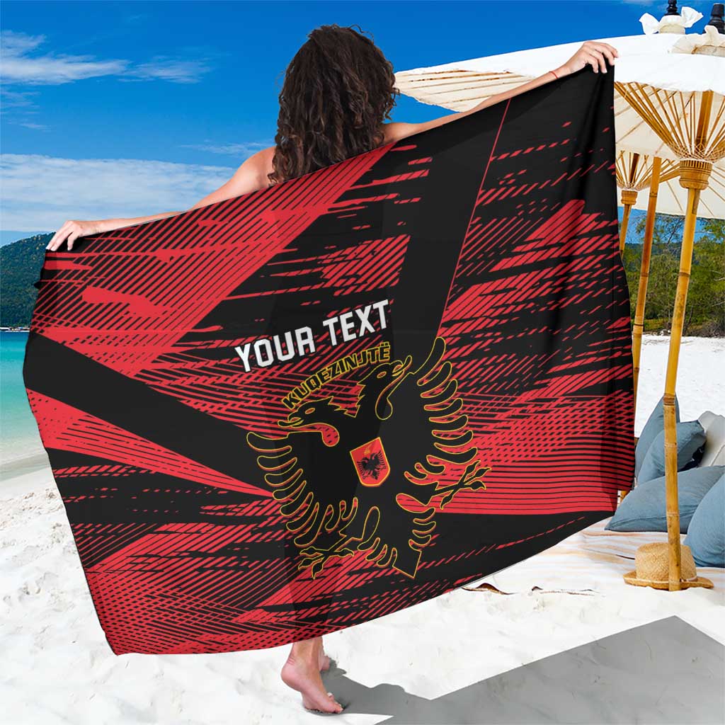 Custom Albania Football Sarong Go Kuqezinjte - Grunge Style