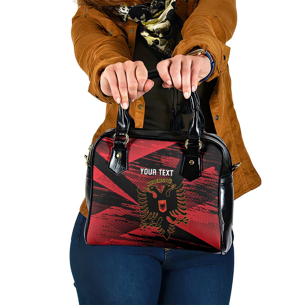 Custom Albania Football Shoulder Handbag Go Kuqezinjte - Grunge Style