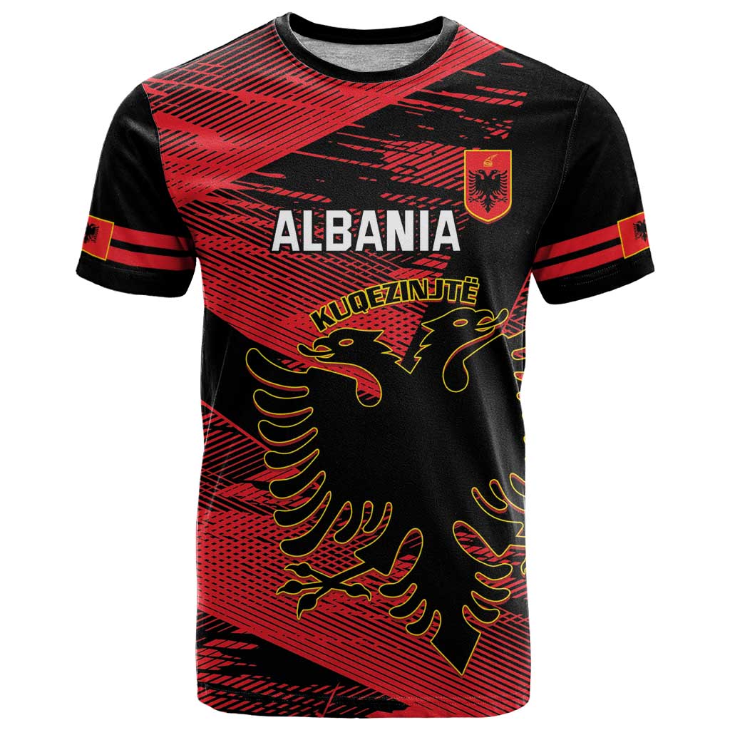 Custom Albania Football T Shirt Go Kuqezinjte - Grunge Style - Wonder Print Shop