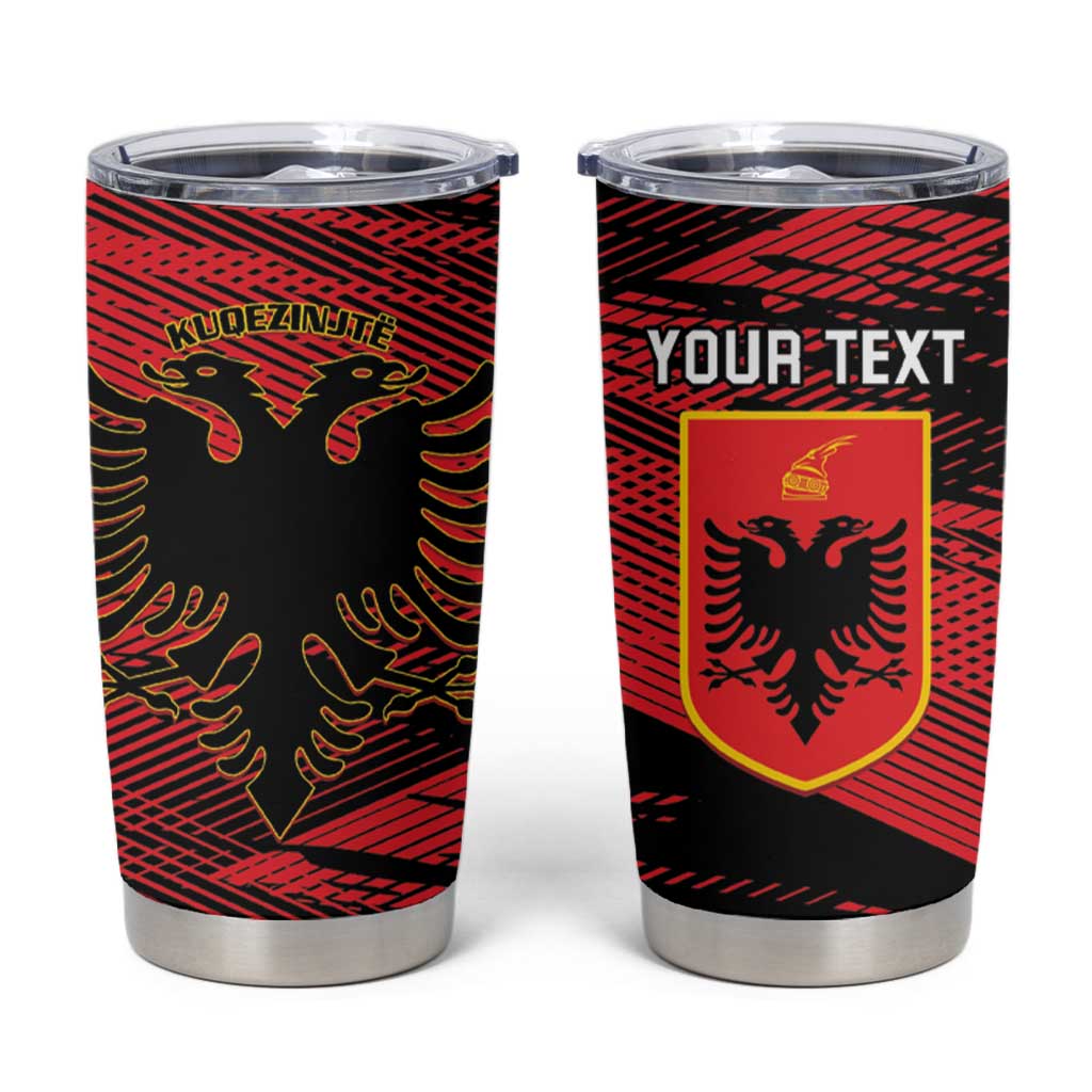 Personalised Albania Football Tumbler Cup Go Kuqezinjte - Grunge Style - Wonder Print Shop