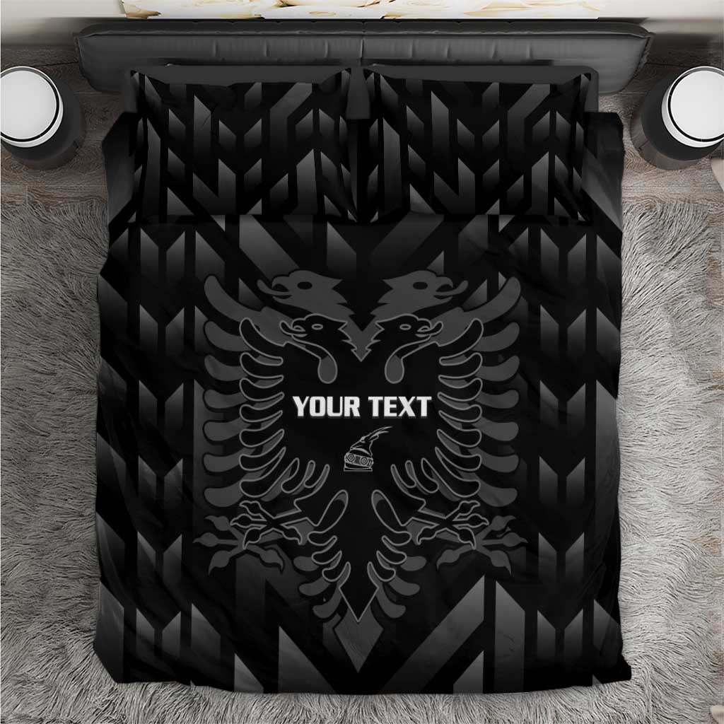 Custom Albania Football Bedding Set Albanian Kastrioti Eagle - Black Style - Wonder Print Shop