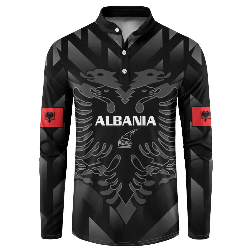 Custom Albania Football Button Sweatshirt Albanian Kastrioti Eagle - Black Style - Wonder Print Shop