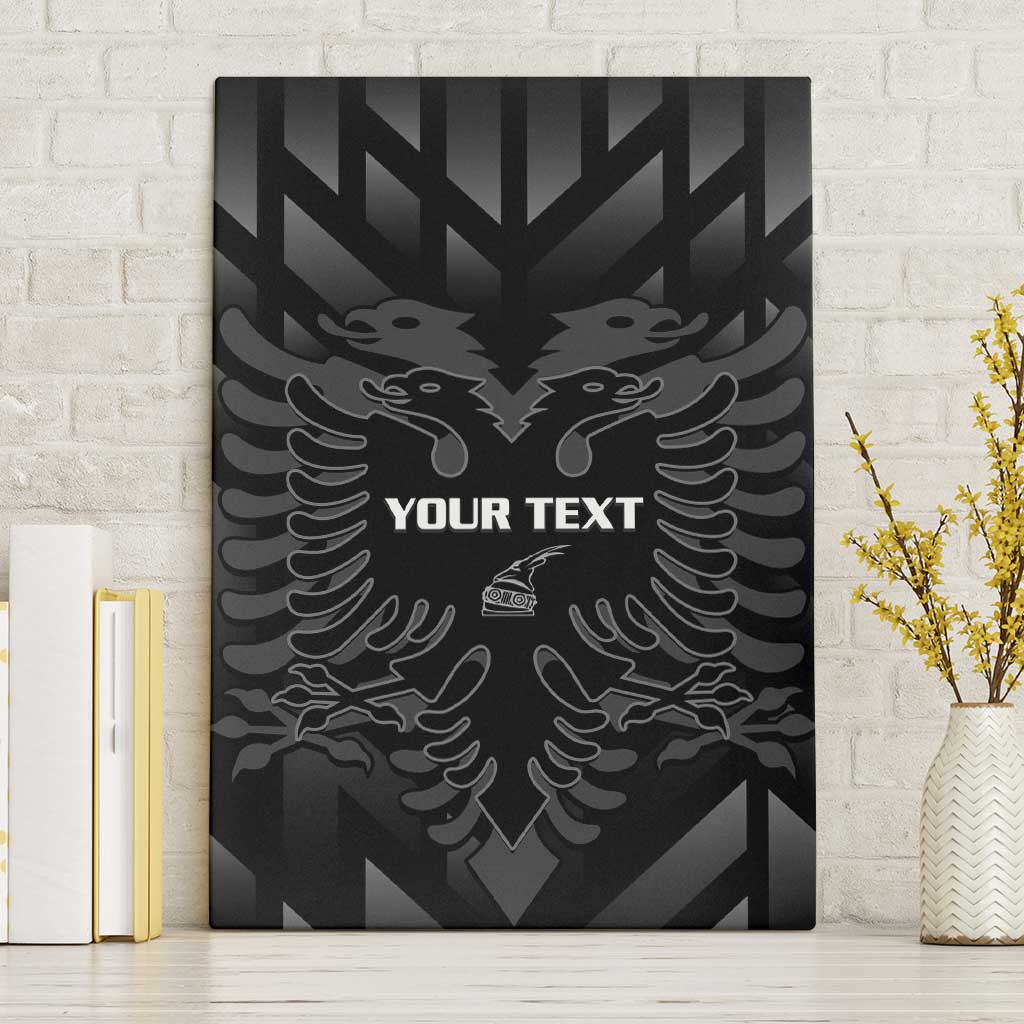 Custom Albania Football Canvas Wall Art Albanian Kastrioti Eagle - Black Style - Wonder Print Shop