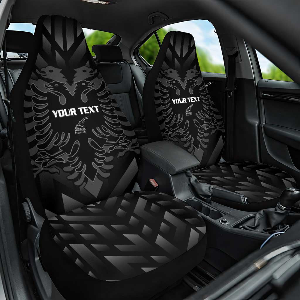 Custom Albania Football Car Seat Cover Albanian Kastrioti Eagle - Black Style - Wonder Print Shop