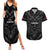 Custom Albania Football Couples Matching Summer Maxi Dress and Hawaiian Shirt Albanian Kastrioti Eagle - Black Style - Wonder Print Shop