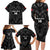 Custom Albania Football Family Matching Long Sleeve Bodycon Dress and Hawaiian Shirt Albanian Kastrioti Eagle - Black Style - Wonder Print Shop