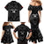 Custom Albania Football Family Matching Mermaid Dress and Hawaiian Shirt Albanian Kastrioti Eagle - Black Style - Wonder Print Shop