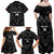 Custom Albania Football Family Matching Off Shoulder Maxi Dress and Hawaiian Shirt Albanian Kastrioti Eagle - Black Style - Wonder Print Shop