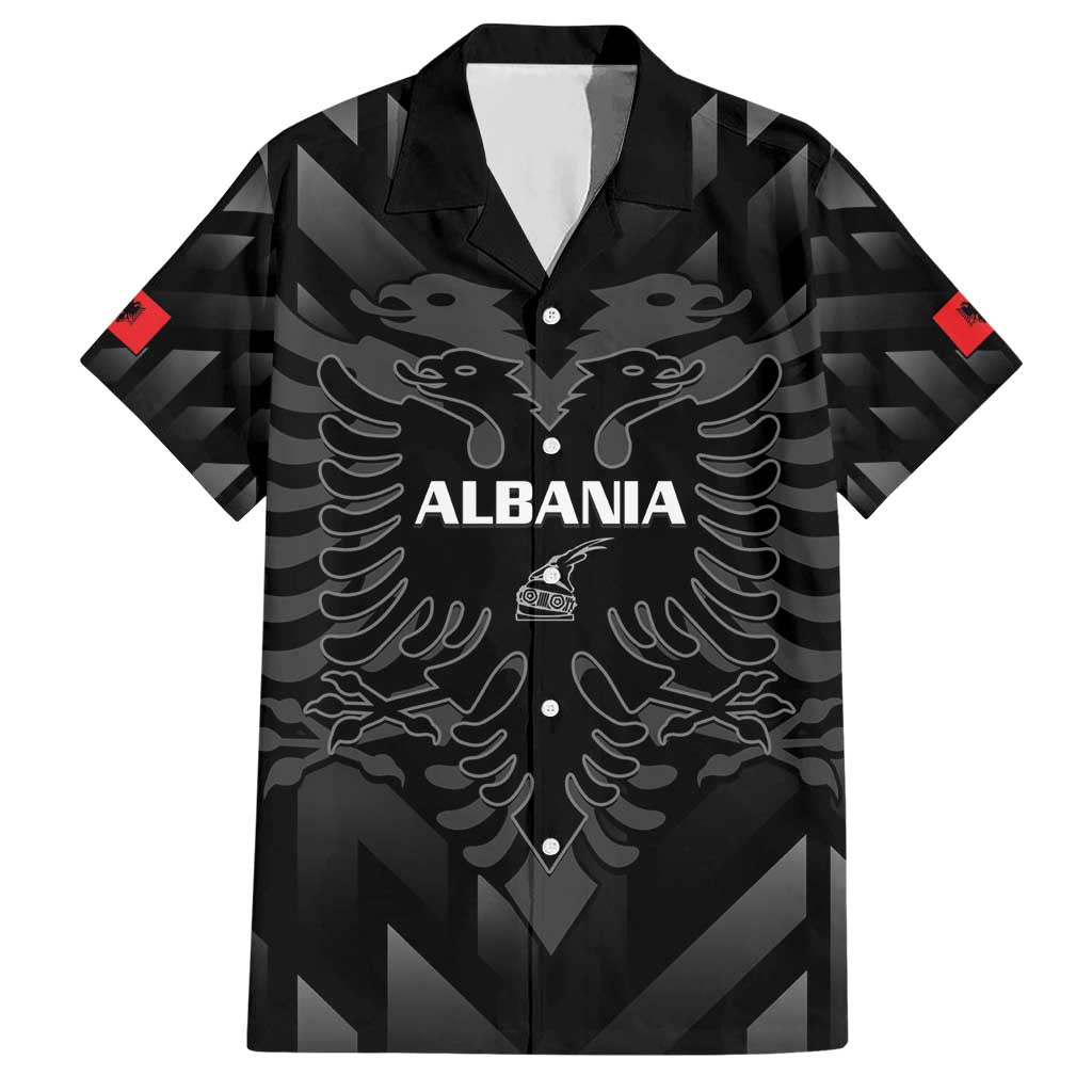 Custom Albania Football Hawaiian Shirt Albanian Kastrioti Eagle - Black Style - Wonder Print Shop