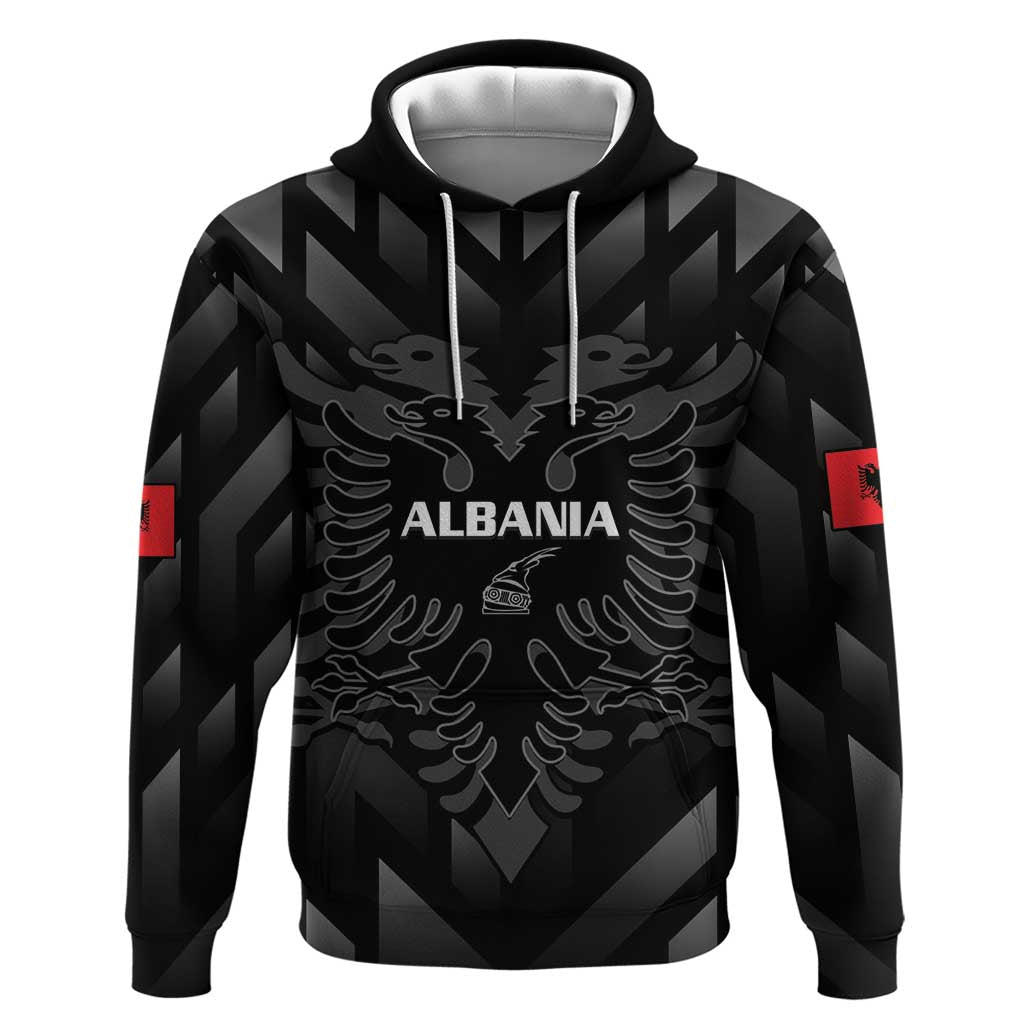 Custom Albania Football Hoodie Albanian Kastrioti Eagle - Black Style - Wonder Print Shop