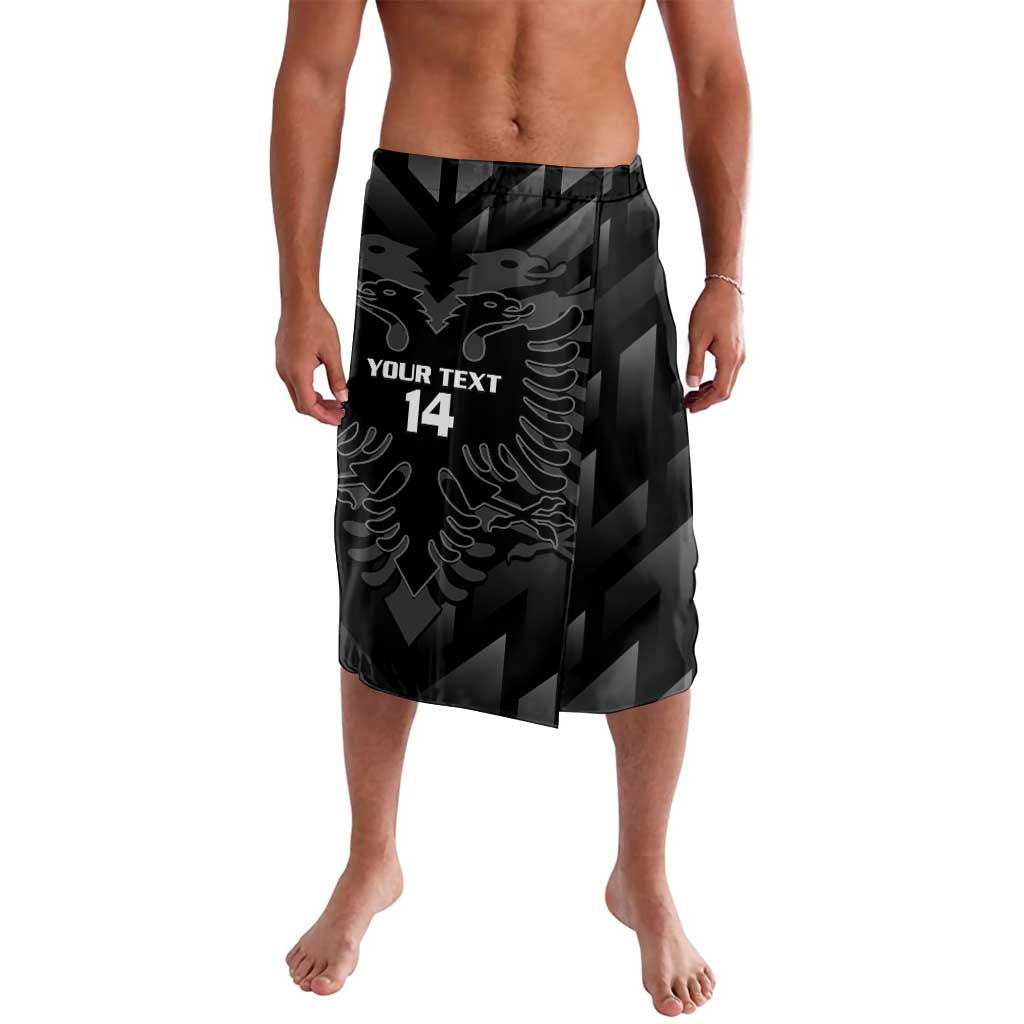 Custom Albania Football Lavalava Albanian Kastrioti Eagle - Black Style - Wonder Print Shop