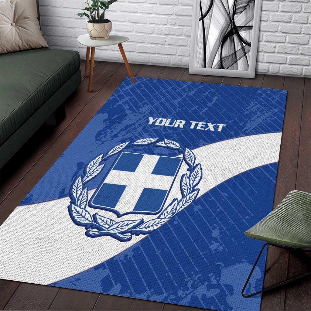 Custom Greece Football Area Rug Ethniki Elladas - Blue Version