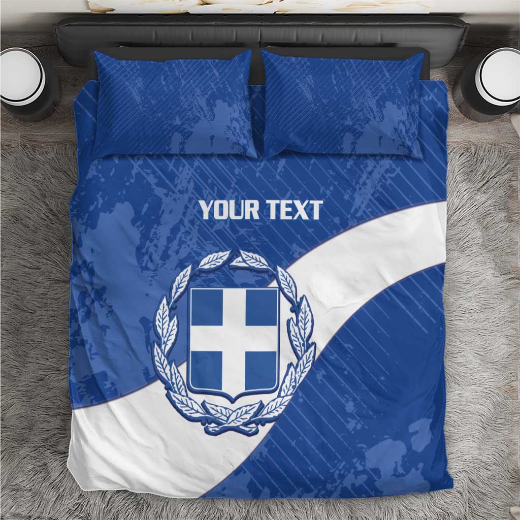 Custom Greece Football Bedding Set Ethniki Elladas - Blue Version - Wonder Print Shop