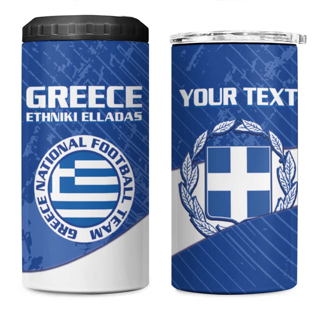 Personalised Greece Football 4 in 1 Can Cooler Tumbler Ethniki Elladas - Blue Version - Wonder Print Shop