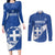 Custom Greece Football Couples Matching Long Sleeve Bodycon Dress and Long Sleeve Button Shirt Ethniki Elladas - Blue Version - Wonder Print Shop