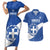 Custom Greece Football Couples Matching Short Sleeve Bodycon Dress and Hawaiian Shirt Ethniki Elladas - Blue Version - Wonder Print Shop