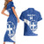 Custom Greece Football Couples Matching Short Sleeve Bodycon Dress and Hawaiian Shirt Ethniki Elladas - Blue Version - Wonder Print Shop