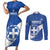 Custom Greece Football Couples Matching Short Sleeve Bodycon Dress and Long Sleeve Button Shirt Ethniki Elladas - Blue Version - Wonder Print Shop