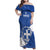 Custom Greece Football Family Matching Off Shoulder Maxi Dress and Hawaiian Shirt Ethniki Elladas - Blue Version - Wonder Print Shop