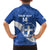 Custom Greece Football Family Matching Puletasi and Hawaiian Shirt Ethniki Elladas - Blue Version - Wonder Print Shop